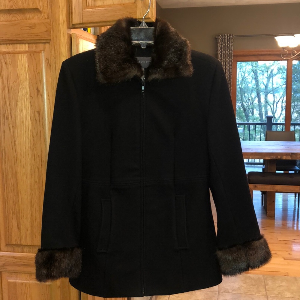 Fur trim Wool jacket